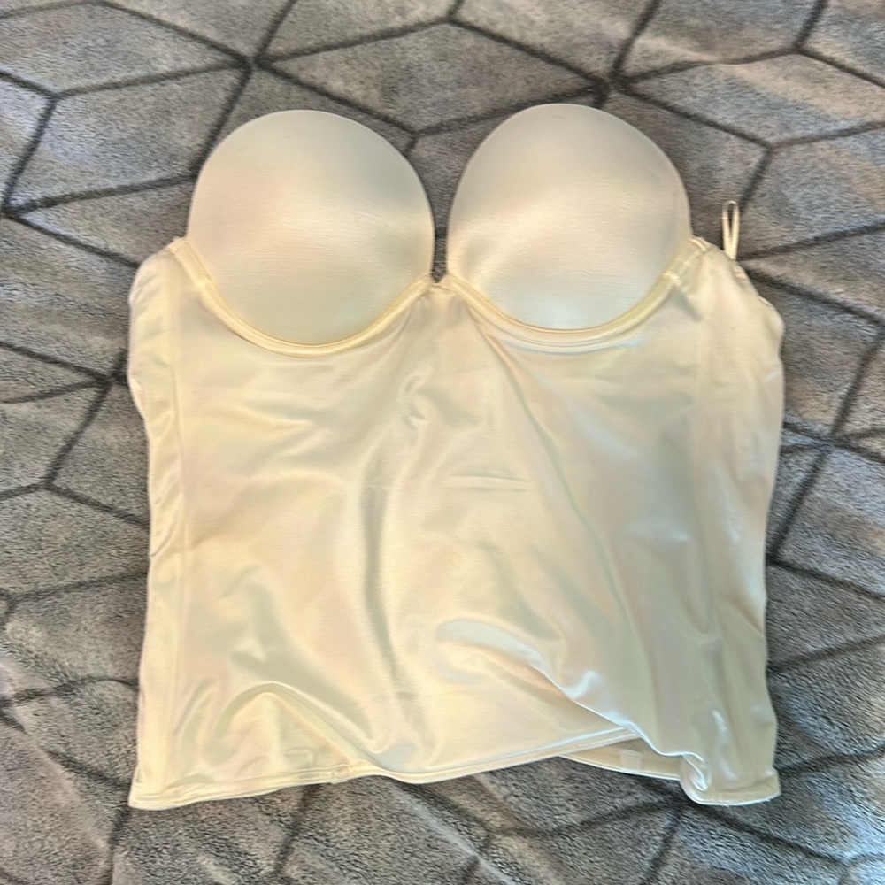 Felina Lingerie white underwire corset bustier strapless push up bra Women's 36B
